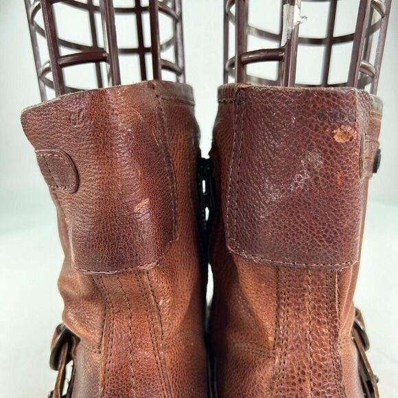 Olukai Nahuku Short Womens Distressed Brown Moto Boot US 8 Harness Ankle Boots - Picture 11 of 12